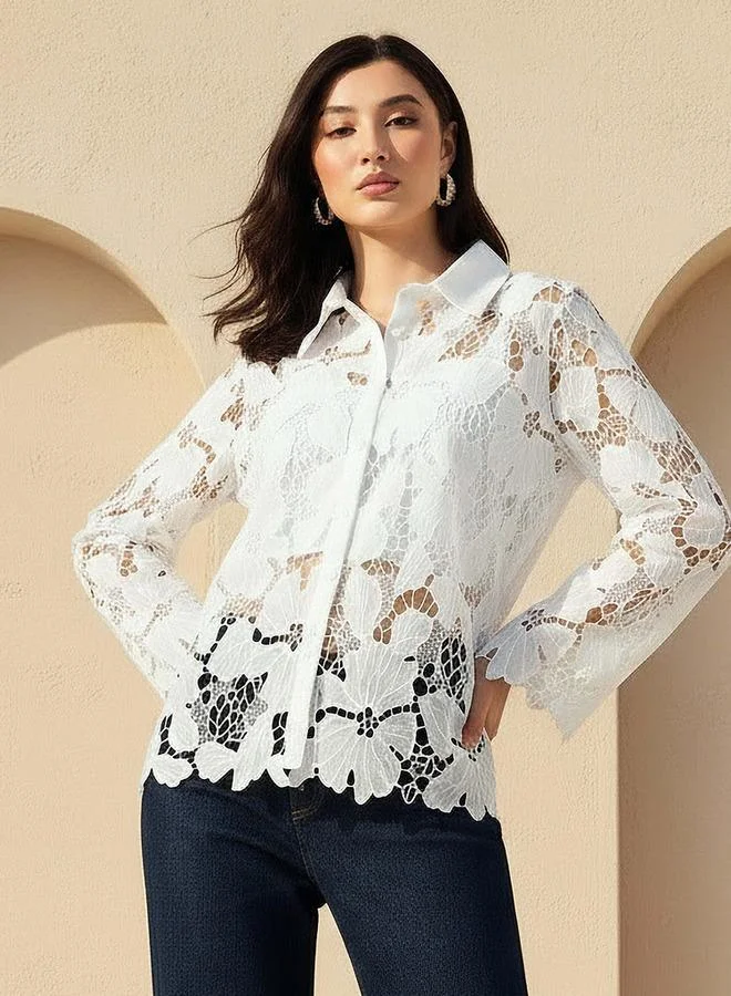 2Xtremz 2Xtremz Cotton Schiffli Shirt
